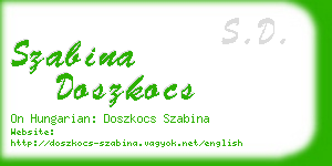 szabina doszkocs business card